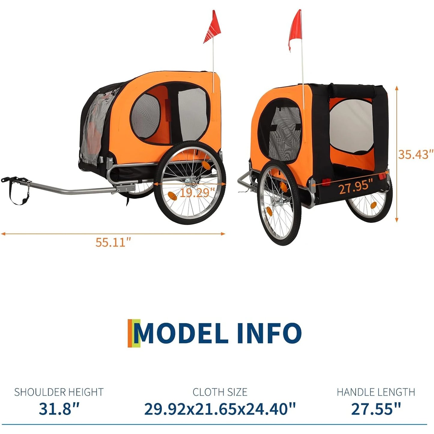 Hunde-Fahrradanhänger 2-in-1 – Fahrradanhänger & Buggy für Hunde