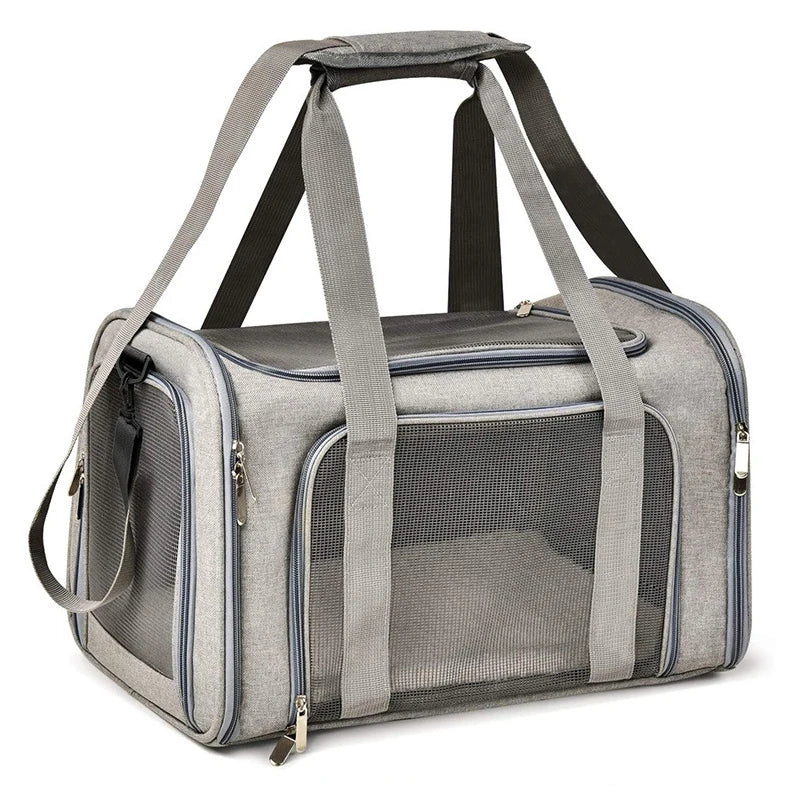 Faltbare Haustier-Tragetasche – Atmungsaktiver Rucksack & Handtasche für Katzen, Hunde