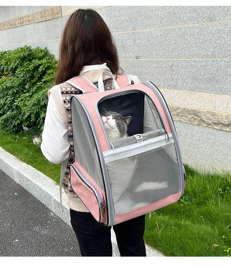 Faltbarer Haustier-Rucksack – Tragbare, atmungsaktive Transporttasche für Katzen & kleine Hunde