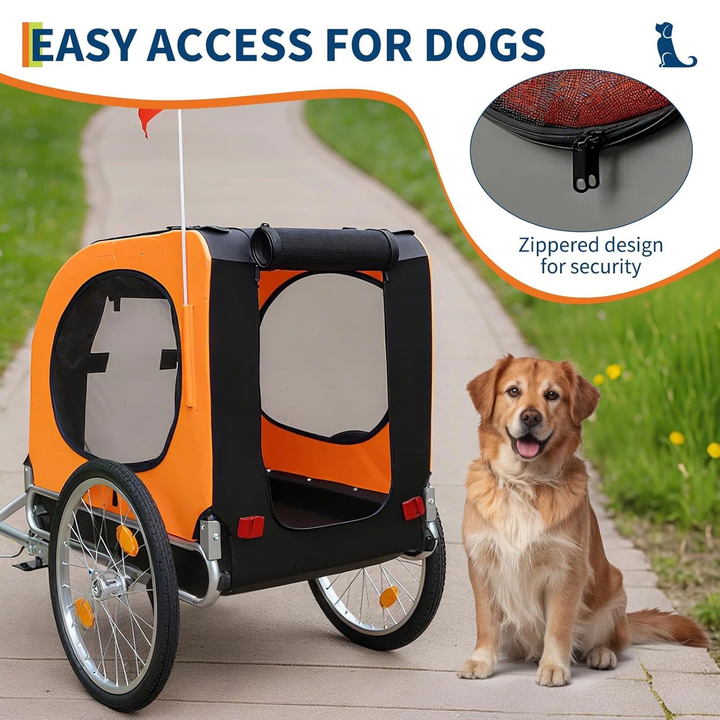 Hunde-Fahrradanhänger 2-in-1 – Fahrradanhänger & Buggy für Hunde