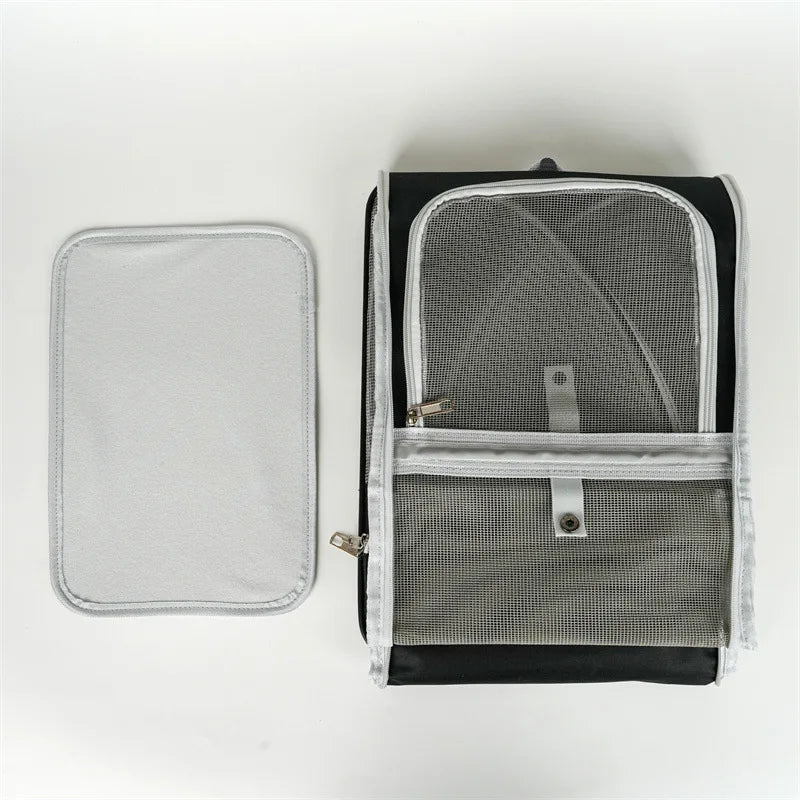 Faltbarer Haustier-Rucksack – Tragbare, atmungsaktive Transporttasche für Katzen & kleine Hunde