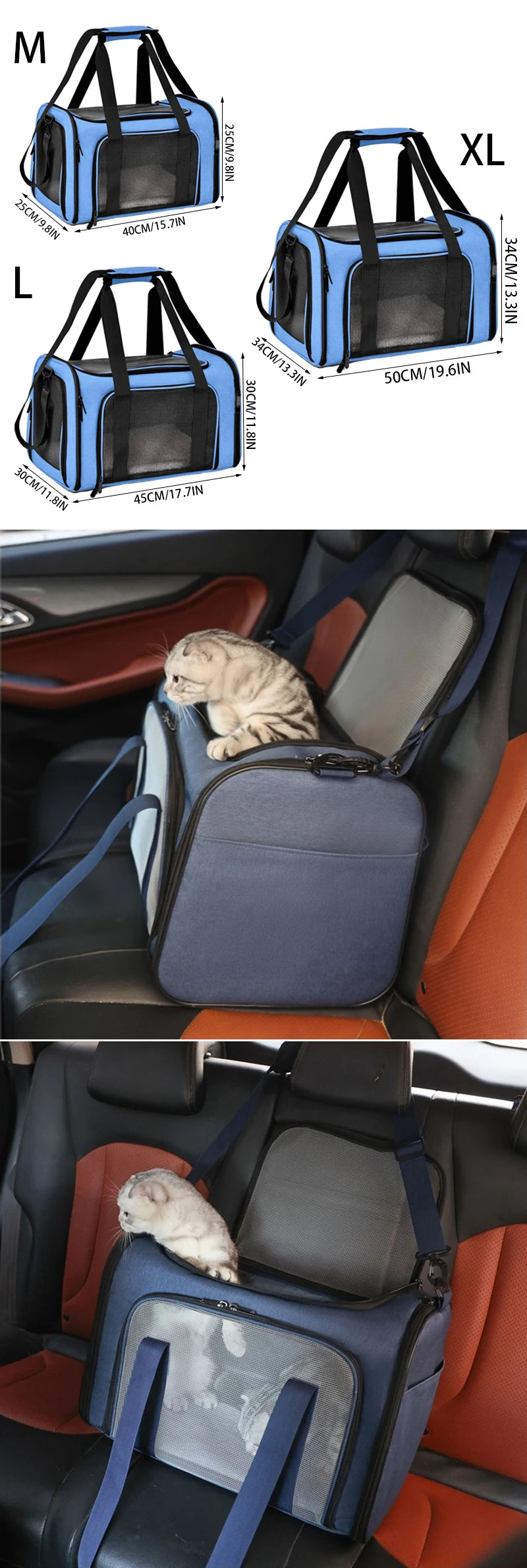 Faltbare Haustier-Tragetasche – Atmungsaktiver Rucksack & Handtasche für Katzen, Hunde