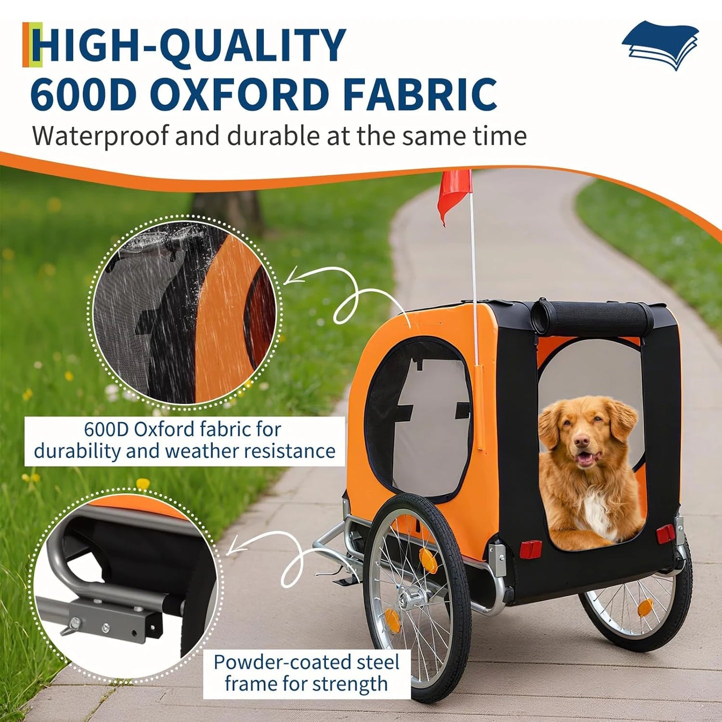 Hunde-Fahrradanhänger 2-in-1 – Fahrradanhänger & Buggy für Hunde