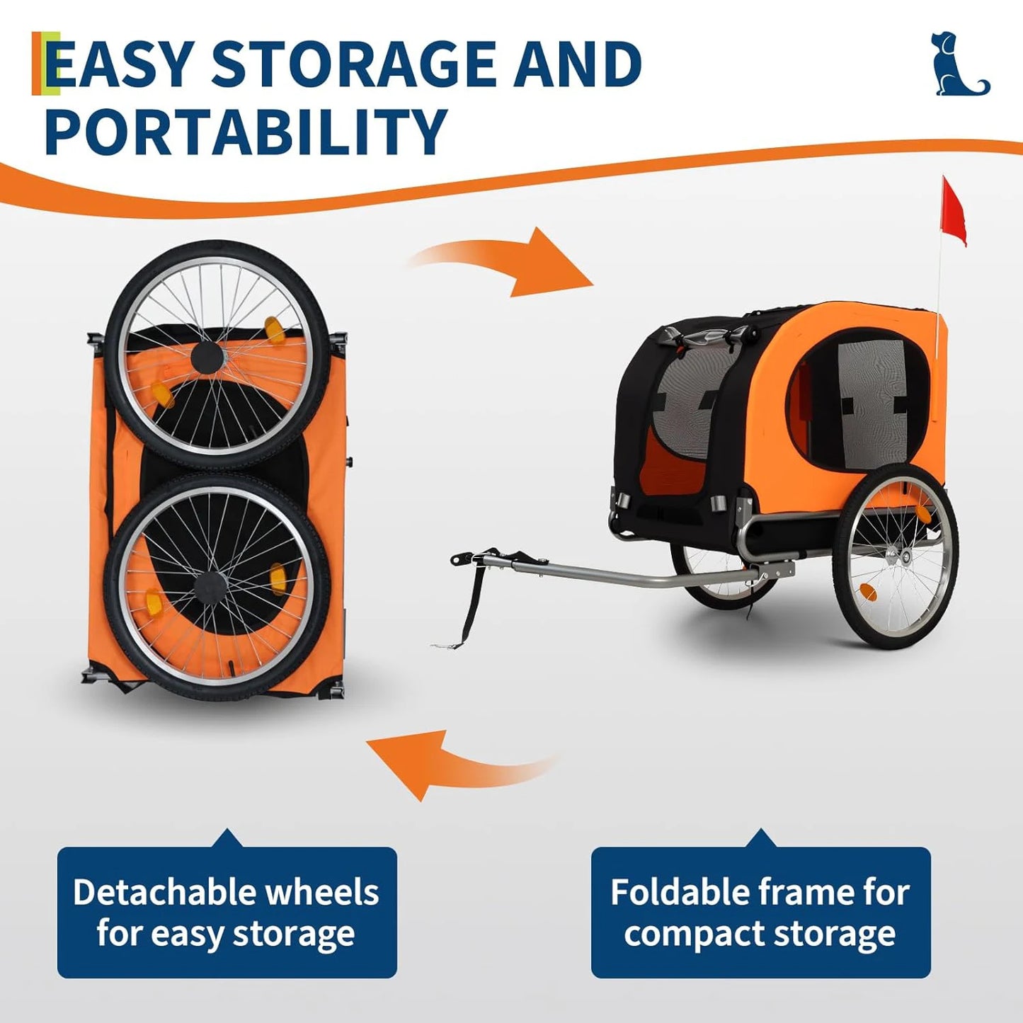 Hunde-Fahrradanhänger 2-in-1 – Fahrradanhänger & Buggy für Hunde