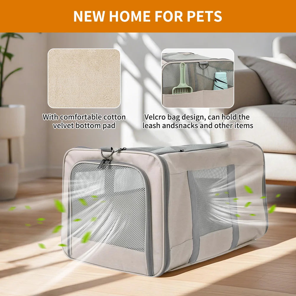 Katzen-Transporttasche mit Rollen – Große Tragetasche für 2 Katzen mit Trolley-System & Sicherheitsgurten